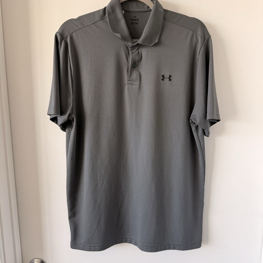 Under‎ Amour UA Men’s Golf Tech Polo Shirt Size Medium Grey